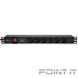 5bites PDU619A-06 Блок розеток  6S / AL / SWITCH / 1U / 19&quot; / 2M*3G*1.5MM2 / VDE