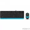 Клавиатура + мышь A4Tech Fstyler F1010 клав:черный/синий мышь:черный/синий USB Multimedia