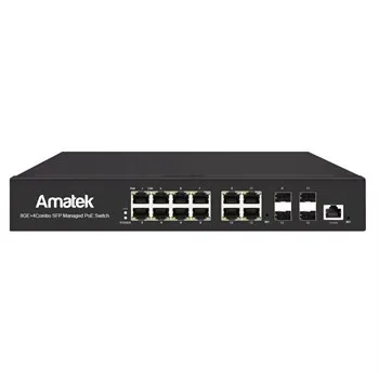 AN-SGM10P8M - 12-портовый гигабитный управляемый L2 коммутатор с PoE до 150Вт