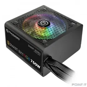 Блок питания Thermaltake SmartBX1RGB 750W &lt;750W, (20+4+4+4) pin, 4x(6+2) pin, 8xSATA, 4xMolex, FDD, 12 см, кабель питани