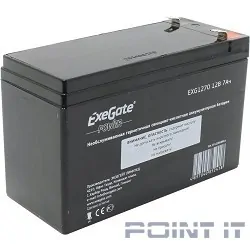 Exegate EP129858RUS Аккумуляторная батарея Exegate EG7-12 / EXG1270, 12В 7Ач, клеммы F2 (универсальные)
