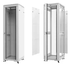 Шкаф напольный 32U серия TE (600х600х1610), передняя дверь стекло, серый, разобранный Netko (упакован в 2 коробки)