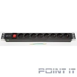 5bites PDU819A-07 Блок розеток  8S / AL / SWITCH / 1U / 19&quot;