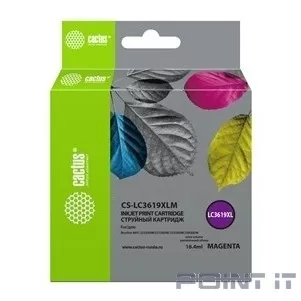 Картридж струйный Cactus CS-LC3619XLM пурпурный (18.4мл) для Brother MFC-J2330DW/J2730DW/J3530DW/J3930DW