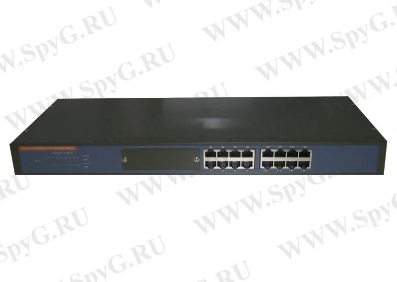 WS-NW516M216P Коммутатор 19", 16 портовый 100Mbit, металлический корпус, черный РАСПРОДАЖА