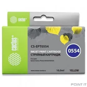Картридж струйный Cactus CS-EPT0554 желтый (16мл) для Epson Stylus RX520/Stylus Photo R240