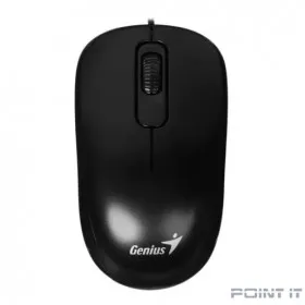 Мышь проводная Genius DX-110, USB, оптическая, разрешение 1000 DPI, 3 кнопки, кабель 1.5m, для правой/левой руки. Цвет: черный