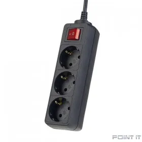 Perfeo Сетевой удлинитель с кнопкой &quot;POWERMATE&quot;, PF_A4676 (1,8м, 3 розетки, черный (PF-PM-3/1,8-B))