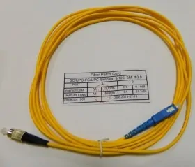 Патч-корд оптический переходной SC-FC/UPC SM Simplex 3.0мм 9/125, 2м Netko