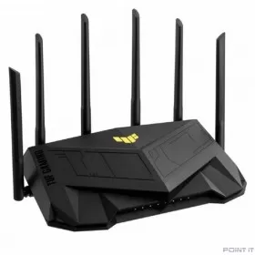 Роутер беспроводной ASUS TUF-AX6000, 5 LAN, 1000 Мбит/с, 2500 Мбит/с, 4 (802.11n), 5 (802.11ac), 6 (802.11ax), 1 x USB 3.2, 3G, 4G/LTE, IPv6 черный