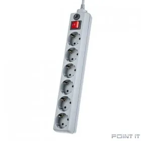 Perfeo Сетевой фильтр &quot;POWER+&quot;, PF_A4671 (1,8м, 6 розеток, серый (PF-PP-6/1,8-G))