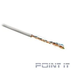 Hyperline UUTP4-C5E-S24-IN-PVC-GY-305 (305 м) Кабель витая пара, неэкранированная U/­UTP, категория 5e, 4 пары (24 AWG), одножильный (solid), PVC, -20°C – +75°C, серый компонентная
