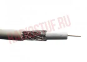 Кабель коаксиальный 3C-2V Netko, 75 Ом (проводник медь, оплетка аллюминий), белый