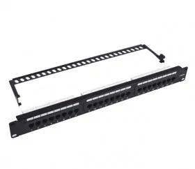 Патч-панель пустая, 19&quot;, 24 порта, RJ45, 1U, с органайзером, &quot;L&quot;