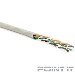 Hyperline UUTP4-C5E-P24-IN-LSZH-GY-100 (100 м) Кабель витая пара, неэкранированная U/­UTP, категория 5e, 4 пары (24 AWG), многожильный (patch), LSZH, нг(С)-HF, -20°C – +75°C, серый