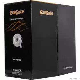 Exegate EX281813RUS Кабель Exegate  UTP4-C6-CU-S23-IN-PVC-GY-305 UTP 4 пары кат.6  медь, 23AWG, бухта 305м, серый PVC