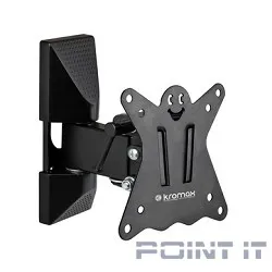 Kromax CASPER-102 black, Кр. стал. наст. для TV 10"-32", max 25 кг, 3 ст св., нак. +5°-15°, пов. 90°, от ст. 57-110 мм, max VESA 100x100 мм.