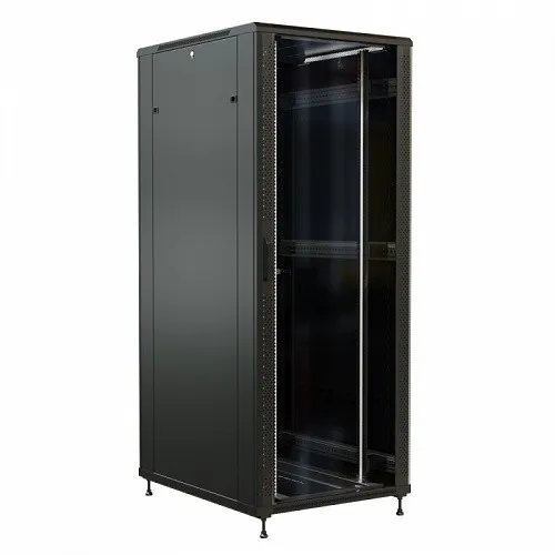 Шкаф напольный 19-дюймовый, 42U, 2055x800х1000 мм (ВхШхГ), передняя стеклянная дверь со стальными перфорированными боковинами, задняя дверь сплошная,