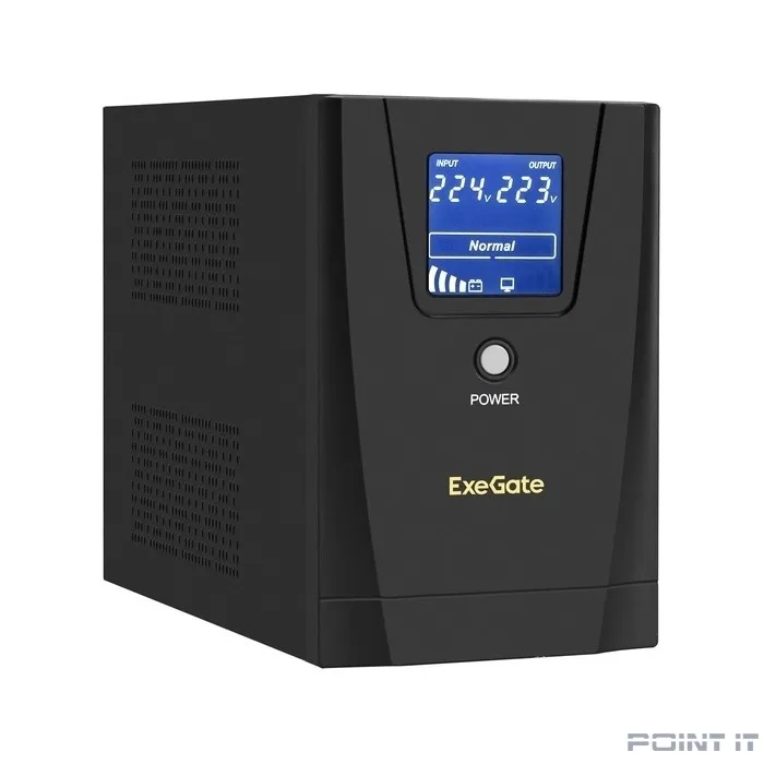 Exegate EX292803RUS ИБП ExeGate SpecialPro Smart LLB-1600.LCD.AVR.2SH.3C13 <1600VA/950W, LCD, AVR, 2*Schuko+3*C13, съемн.кабель, металлический корпус, Black>