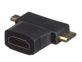 Переходник гнездо HDMI - штекер micro+mini HDMI, dual link, NETKO Optima