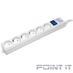 PowerCube Фильтр-удлинитель (SPG(5+1)-16B-0,5M) 6 розеток, 0,5 м,16А/3,5кВт, белый