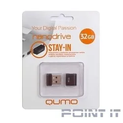 USB 2.0 QUMO 32GB NANO [QM32GUD-NANO-B] Black