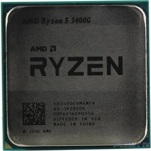 CPU AMD Ryzen 5 3400G OEM (YD3400C5M4MFH) {3.7GHz up to 4.2GHz/4x512Kb+4Mb, 4C/8T, Picasso, 12nm, 65W, Radeon Vega 11 1400MHz, unlocked, AM4}