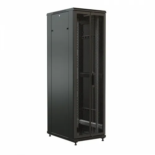 Шкаф напольный 19-дюймовый, 32U, 1610x600х1000 мм (ВхШхГ), передняя и задняя распашные перфорированные двери (75%), цвет черный (RAL 9004) (разобранны