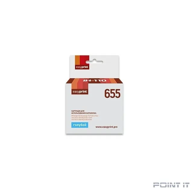 Easyprint CZ110AE Картридж (IH-110) № 655, для HP DeskJet IA 3525/4615/5525/6525, голубой, с чипом
