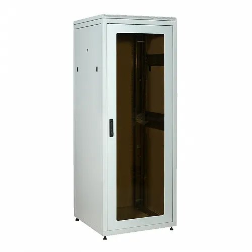 ITK Шкаф сетевой 19 LINEA N 24U 800х800мм стекл. пер. дв. задн. металл. сер.