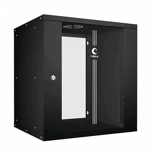 Cabeus WSC-05D-12U55/45 Шкаф телекоммуникационный настенный 19 12U, серия LIGHT разборный, дверь стекло, цвет серый