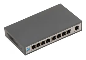 Коммутатор GIGALINK, неуправляемый, 8 PoE (802.3af/at High Power) портов 100Мбит/с, 1 Uplink порт 100Мбит/с, 220Вт