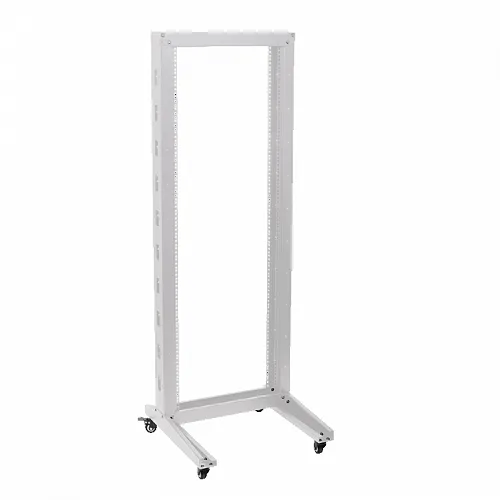 ITK 19 однорамная стойка, 32U, 600x600, на роликах, серая