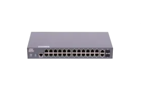 Управляемый коммутатор L2 GIGALINK 24 Base-T 10/100Mb/s портов, 2 Combo TX/SFP 1000Mb/s, 1 Console. 1U 19'', 220V