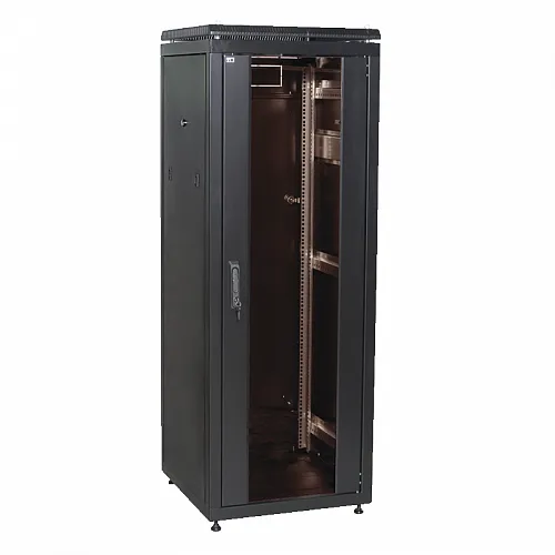 ITK Шкаф сетевой 19 LINEA N 42U 600х800 мм стеклянная передняя дверь, задняя металлическая черный