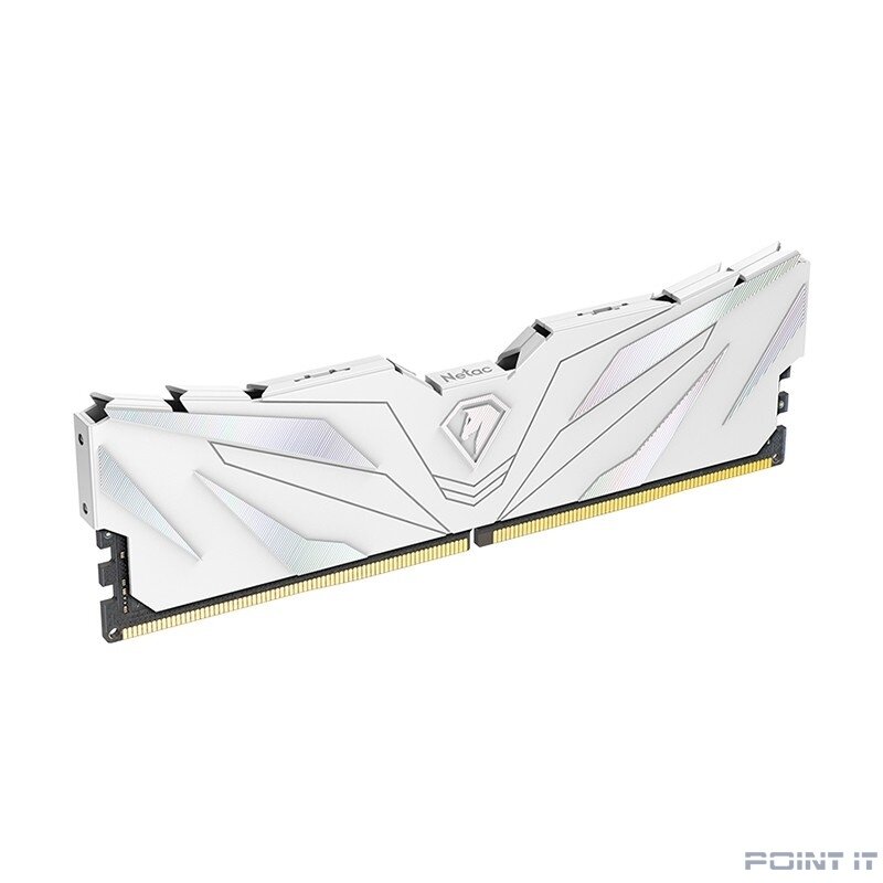 Модуль памяти DDR4 Netac Shadow II 8GB 3600MHz CL18 1.35V / NTSWD4P36SP-08W / White / with radiator