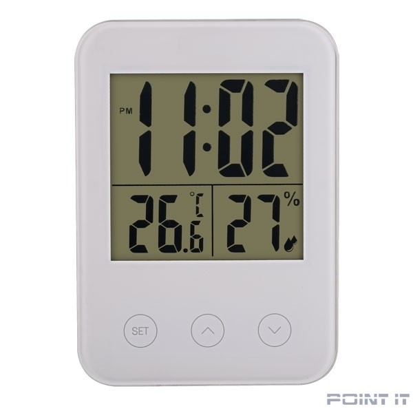 Perfeo Часы-метеостанция "Touch", белый, (PF-S681) время, температура, влажность