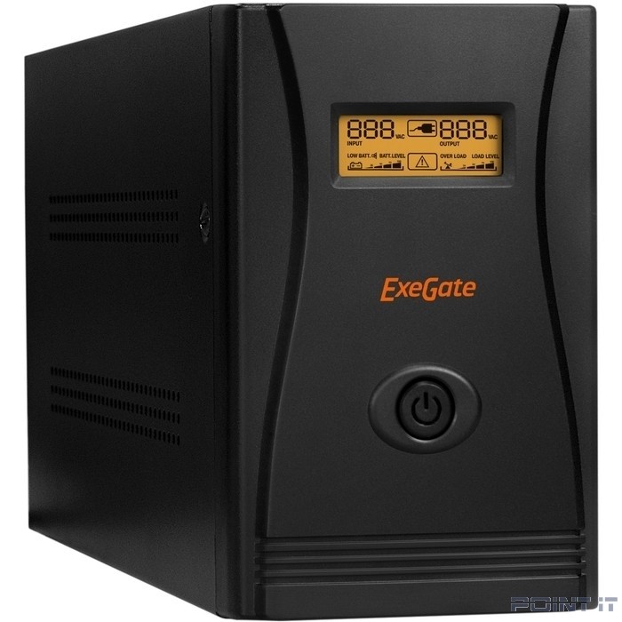 Exegate EP285484RUS ИБП ExeGate SpecialPro Smart LLB-1000.LCD.AVR.C13.RJ.USB <1000VA/650W, LCD, AVR, 6*IEC-C13, RJ45/11, USB, black>