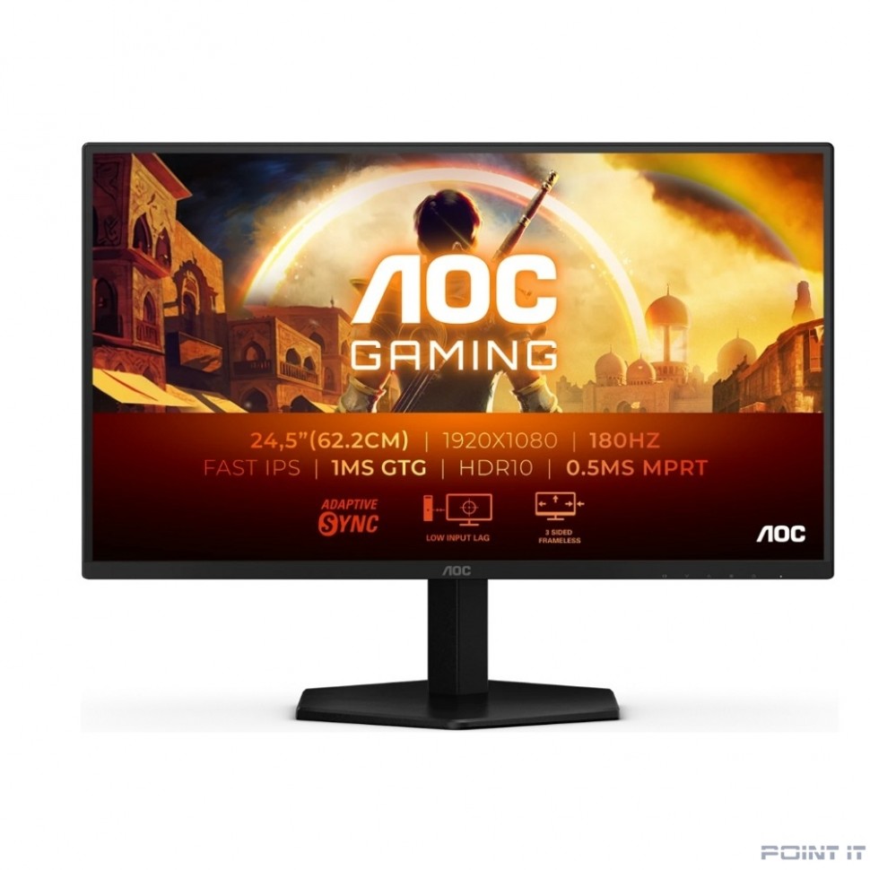 Монитор LCD AOC 24.5" 25G42E {IPS 1920x1080 180Hz 1ms 300cd HDMI DisplayPort HDR10 Internal VESA}
