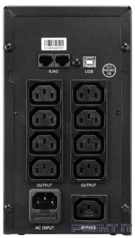 CROWN ИБП CMU-SP1200IEC USB {1200VA\720W, корпус металл, 2x12V/9AH, розетки 8*IEC+1*IEC C13, AVR, cъёмный кабель питания 1.8 м, RJ11/45, USB, LED}