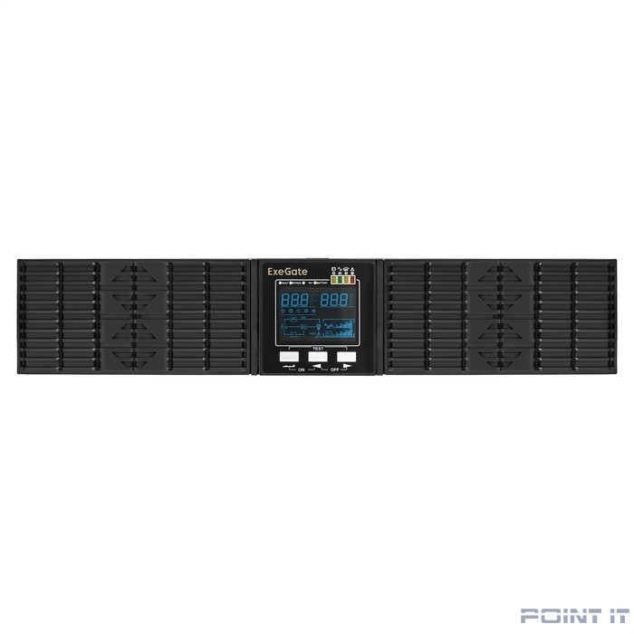 Exegate EX293049RUS ИБП On-line ExeGate PowerExpert ULS-2000.LCD.AVR.1SH.2C13.USB.RS232.SNMP.2U <2000VA/2000W, On-Line, PF=1, LCD, 1*Schuko+2*C13, RS232, USB, SNMP-slot, Rackmount 2U/Tower, металличес