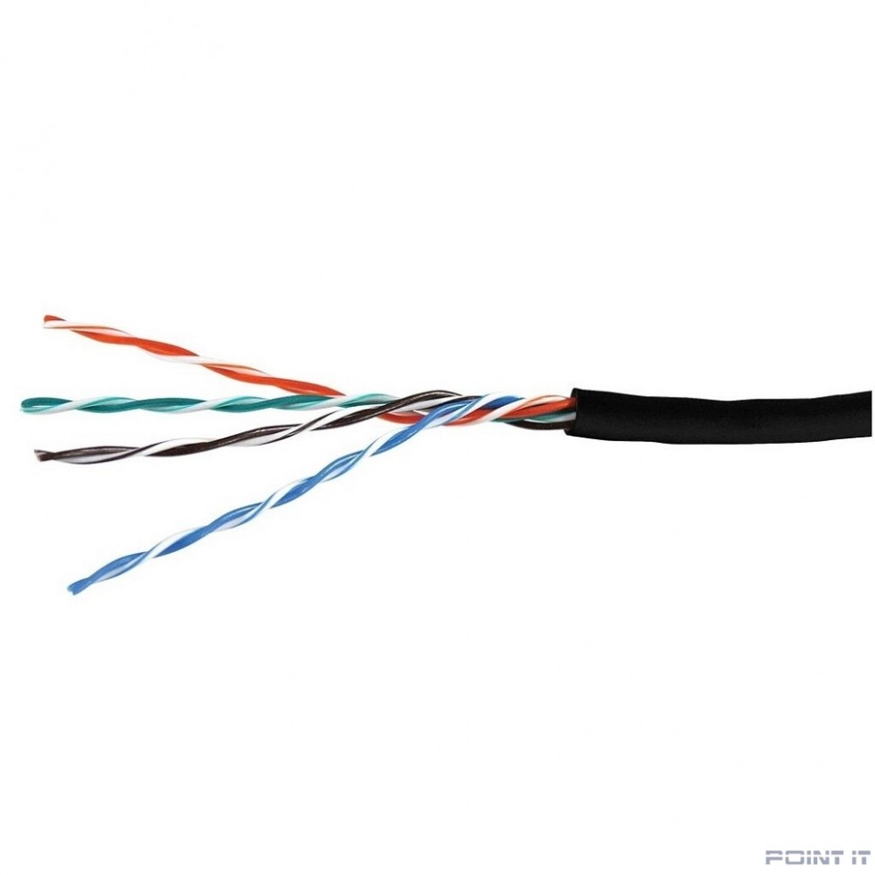 Кабель витая пара Bion BCL-U5480-381 U/UTP, кат.5e, 4x2x0,48 мм AWG 24, медь, одножильный, PE, для внешней прокладки, 305м,черный