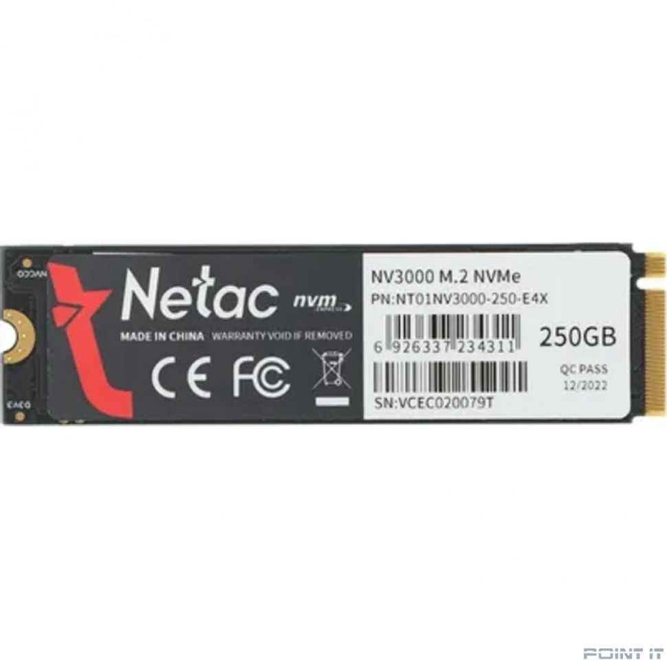 Накопитель SSD Netaс 250Gb NV3000 M2 PCI-E NVME (NT01NV3000-250-E4X)