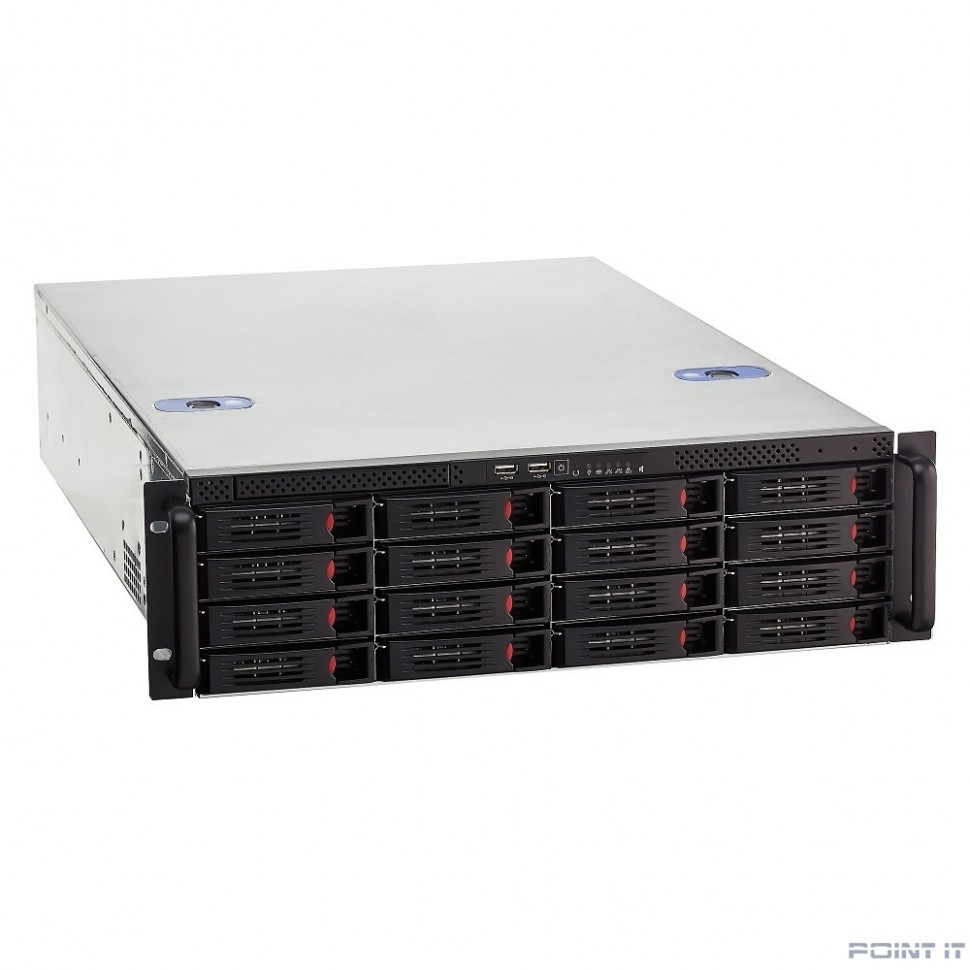 Exegate EX281234RUS Серверный корпус ExeGate Pro 3U660-HS16 <RM 19", высота 3U, глубина 660, без БП, 16xHotSwap, USB>