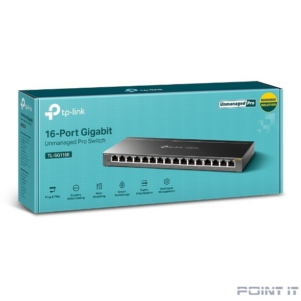 TP-Link TL-SG116E Unmanaged Pro гигабитный 16-портовый коммутатор SMB