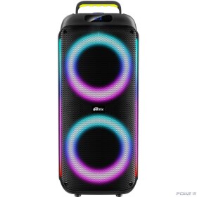 RITMIX SP-640B черный {Bluetooth, FM-радио, RGB-подсветка, AUX, USB, microSD (до 32 Гб, MP3), дисплей: LED, до 6 часов, вход: Jack 6.3 мм, Jack 3.5 мм}