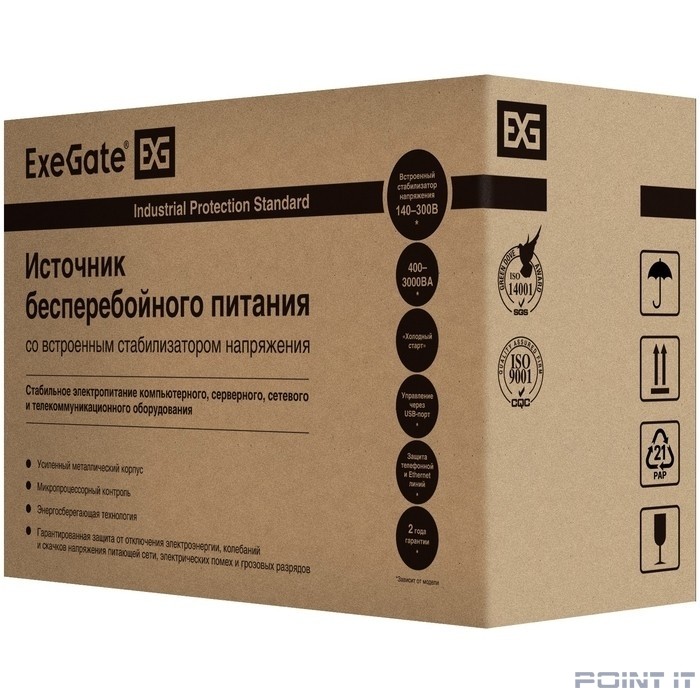 Exegate EX292637RUS ИБП ExeGate SpecialPro Smart LLB-3000.LCD.AVR.2SH.4C13.RJ.USB <3000VA/1800W, LCD, AVR,2*Schuko+4*C13,RJ45/11,USB, металлический корпус, Black>