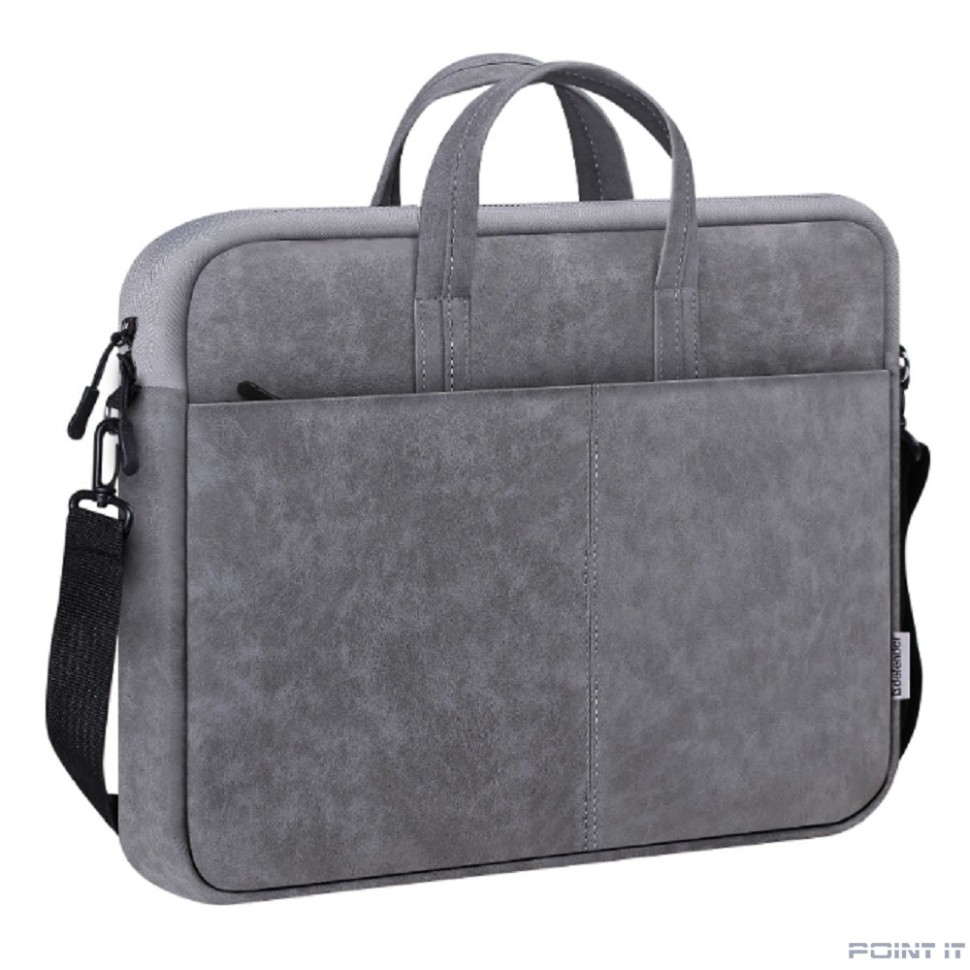 Defender Сумка для ноутбука Solid 15.6" PU кожа, серый, карман (26088)