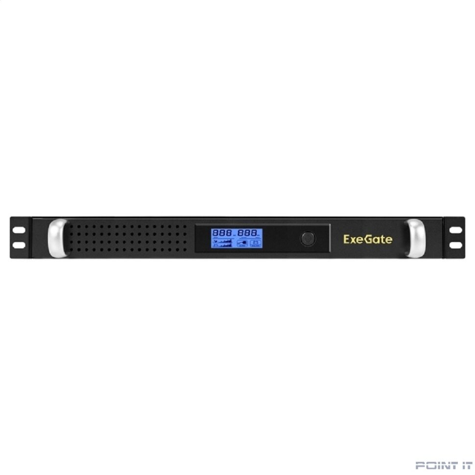 Exegate EX297854RUS ИБП 1U ServerRM UNL-1200.LCD.AVR.8C13.RJ.USB.1U <1200VA/720W, LCD, AVR, 8*C13, RJ, USB, 1U, установка в стойку, Black>