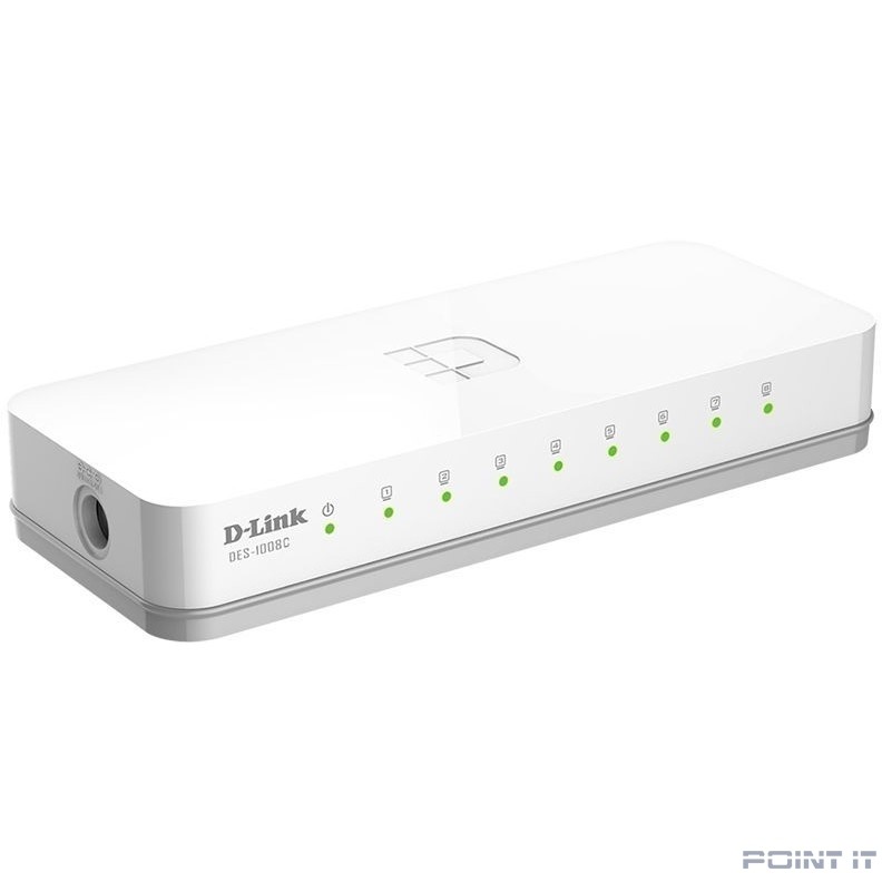 D-Link DES-1008C/B1A Неуправляемый коммутатор с 8 портами 10/100Base-TX и функцией энергосбережения